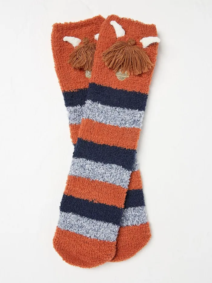 Fat Face Socks Brown Highland Cow Socks In Box 8211 Men