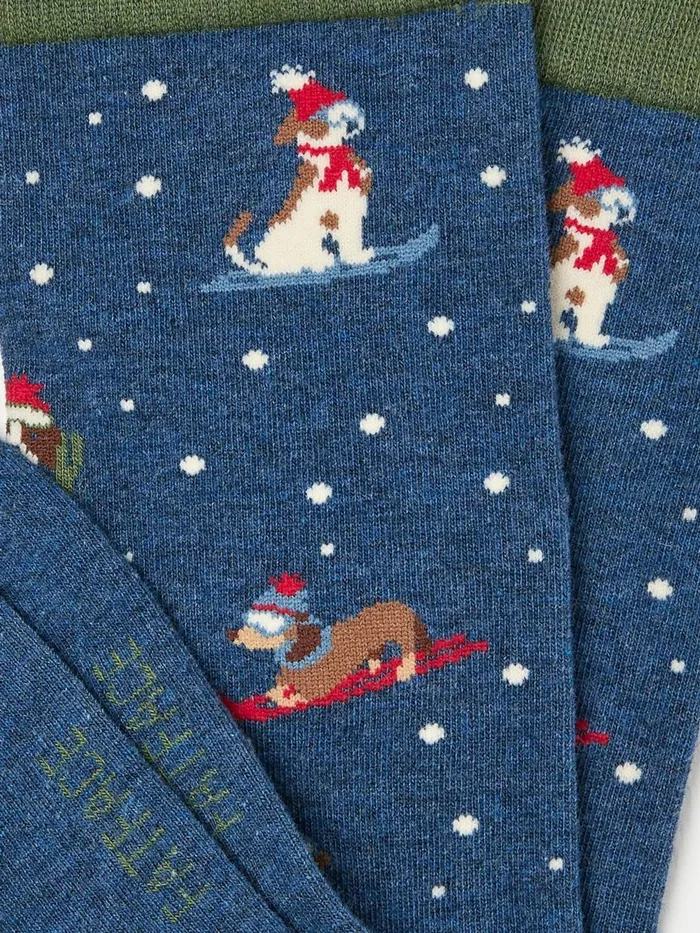 Fat Face Socks Navy Skiing Dogs Socks 1 Pack 8211 Men Fat Face Socks Navy Skiing Dogs Socks 1 Pack 8211 Men