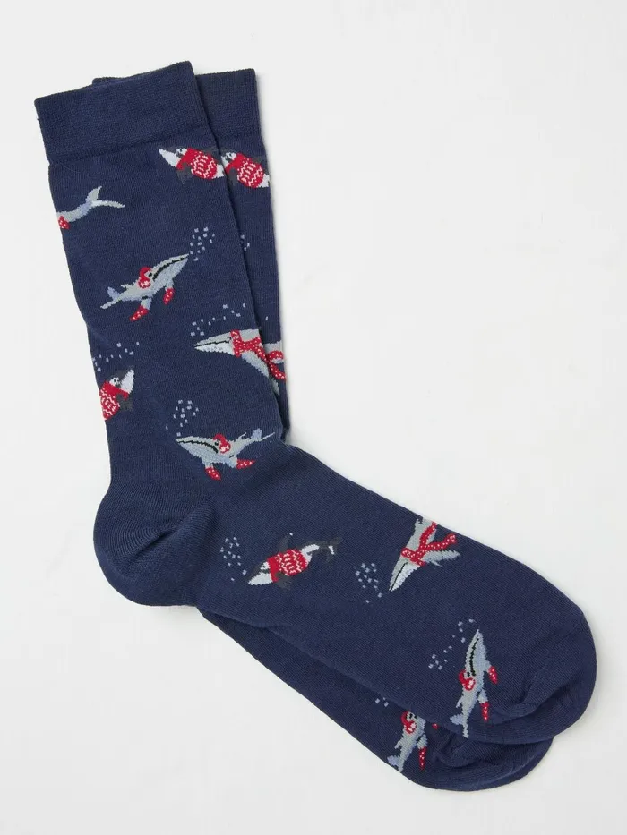 Fat Face Socks Navy Wilson The Whale Shelter Socks 1 Pack 8211 Men