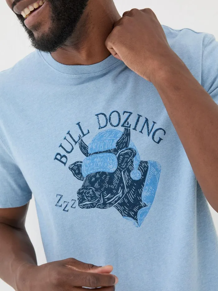 Fat Face TShirts Light Blue Bull Dozing TShirt 8211 Men Fat Face TShirts Light Blue Bull Dozing TShirt 8211 Men