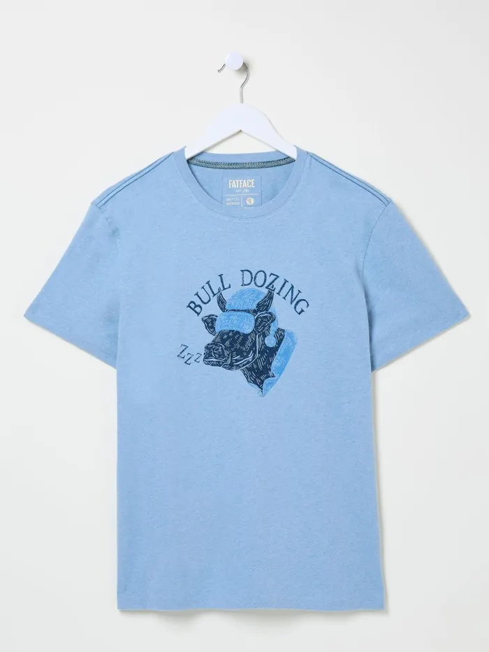 Fat Face TShirts Light Blue Bull Dozing TShirt 8211 Men Fat Face TShirts Light Blue Bull Dozing TShirt 8211 Men