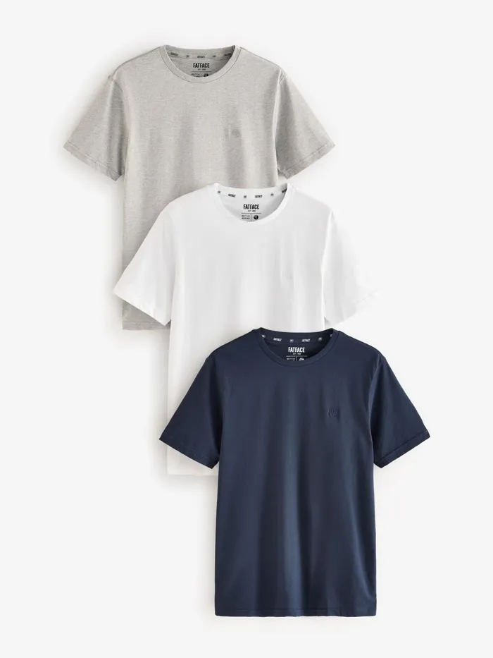 Fat Face TShirts Navy Short Sleeve 100 Cotton TShirts 3 Pack 8211 Men
