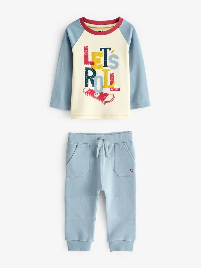Fat Face Tops and TShirts Lets Blue Roll Sweat Top And Leggings Set 8211 Kids
