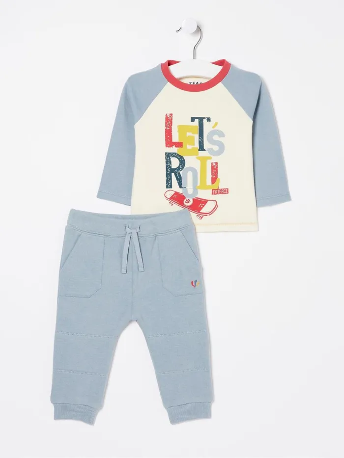 Fat Face Tops and TShirts Lets Blue Roll Sweat Top And Leggings Set 8211 Kids