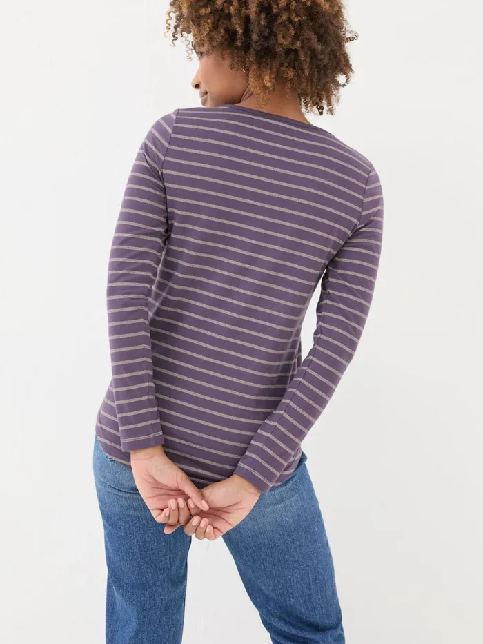 Fat Face Tops and TShirts Purple Sparkle Breton TShirt 8211 Women Fat Face Tops and TShirts Purple Sparkle Breton TShirt 8211 Women