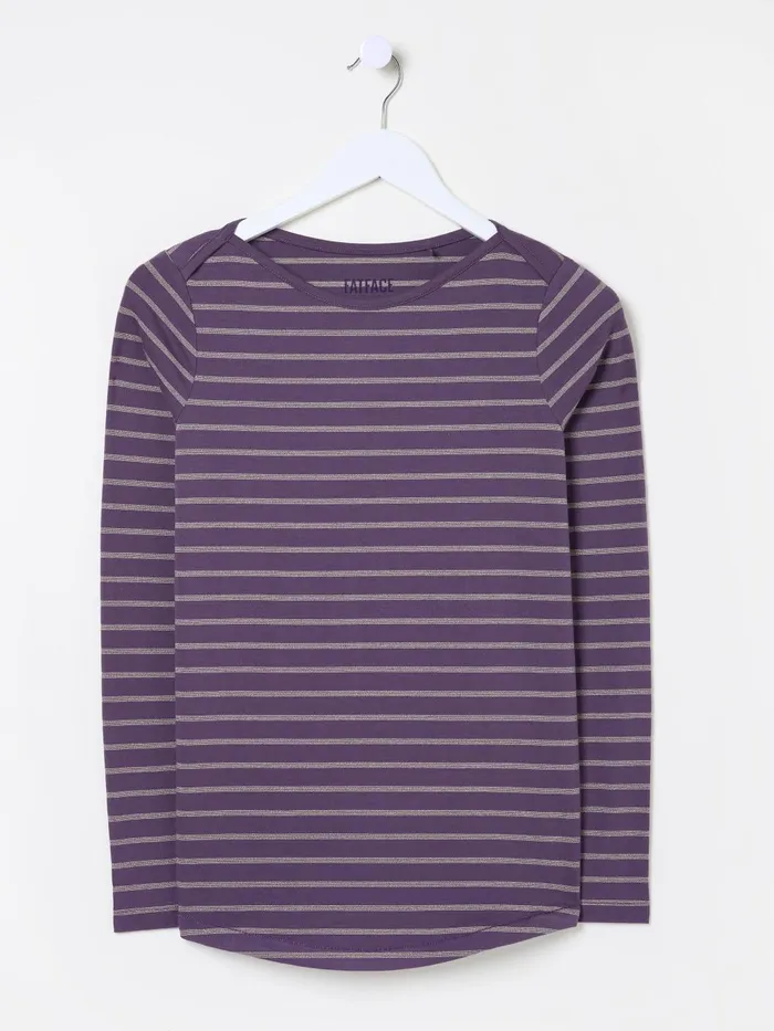 Fat Face Tops and TShirts Purple Sparkle Breton TShirt 8211 Women Fat Face Tops and TShirts Purple Sparkle Breton TShirt 8211 Women
