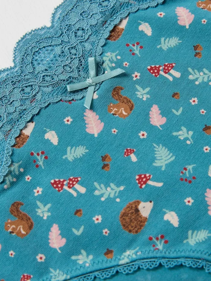 Fat Face Underwear Green Woodland Hedgehog Mini Knickers 8211 Women