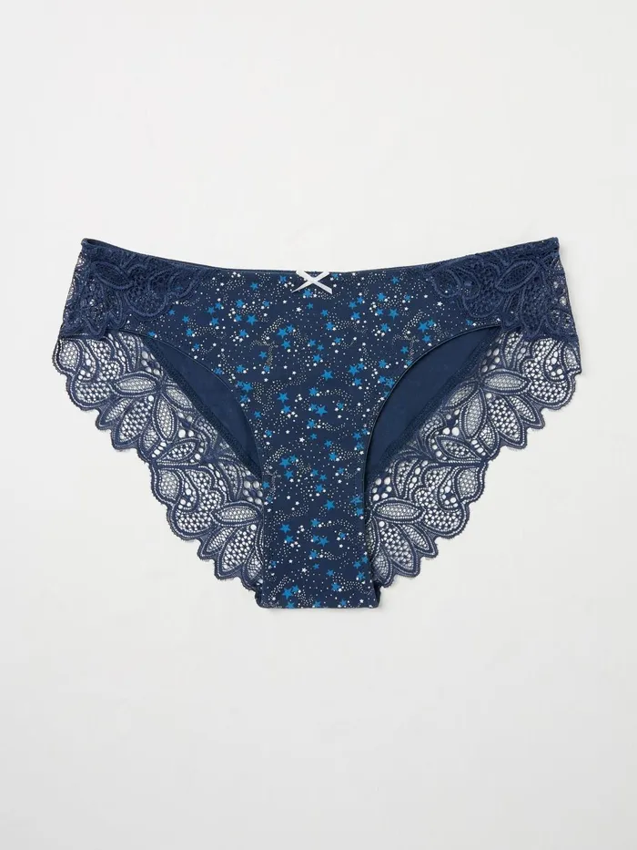 Fat Face Underwear Navy Star Print Cheeky Knickers 8211 Women