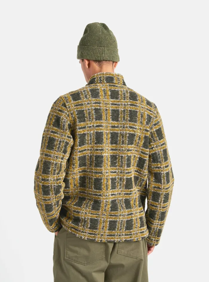 Field Jacket In Grey Jacquard Fleece Men Universal Works Fleece