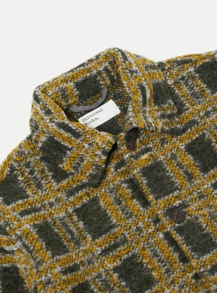 Field Jacket In Grey Jacquard Fleece Men Universal Works Fleece