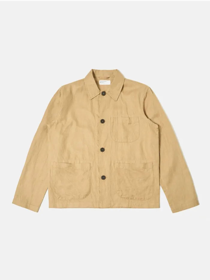 Field Jacket In Sand Linen Cotton Suiting Men Universal Works Jackets