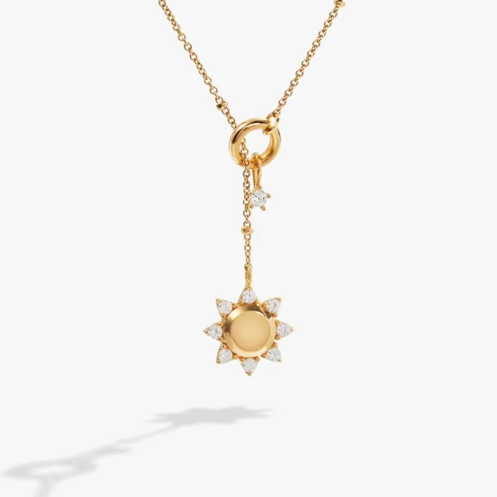 Fine Jewelry Women Alex And Ani Sun Lariat Adjustable Necklace 14kt Gold Over Sterling Silver