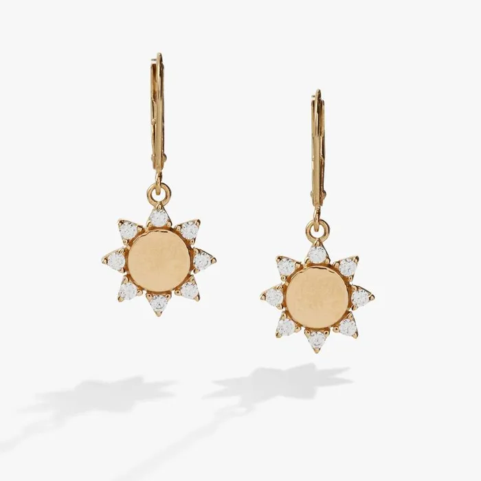 Fine Jewelry Women Alex And Ani Sun Lever Back Earrings 14kt Gold Over Sterling Silver