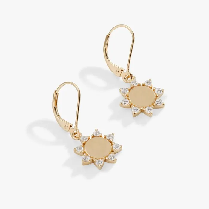 Fine Jewelry Women Alex And Ani Sun Lever Back Earrings 14kt Gold Over Sterling Silver