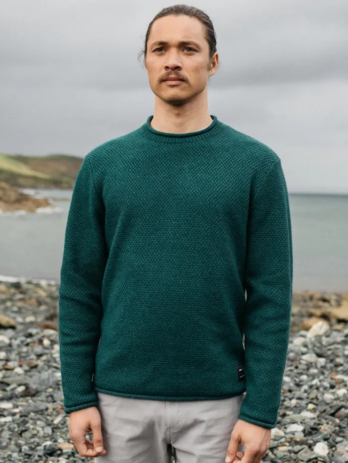 Finisterre Knitwear Men Barents Sweater Pine Shadow