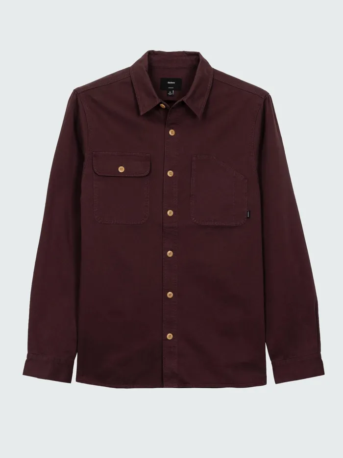 Finisterre Shirts Men Eddystone Shirt Black Cherry