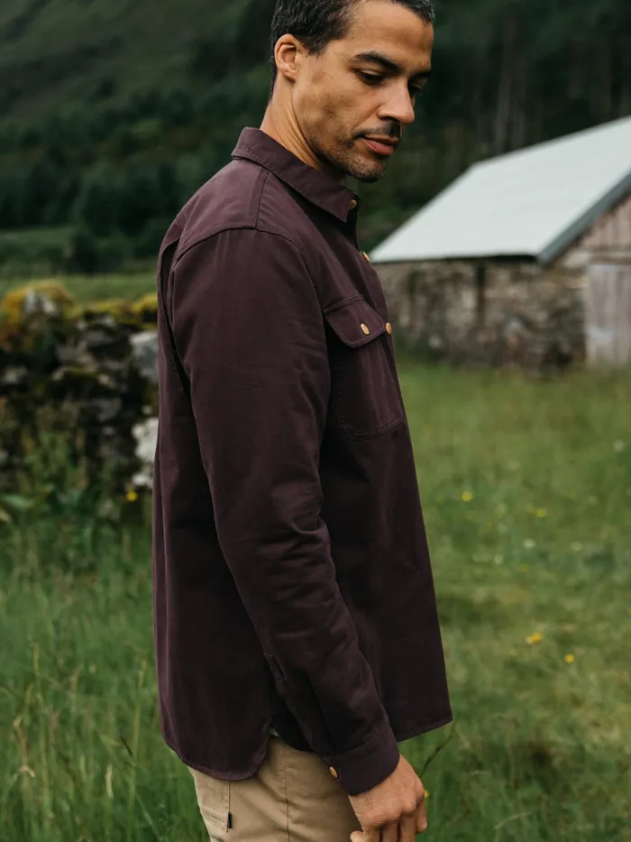 Finisterre Shirts Men Eddystone Shirt Black Cherry