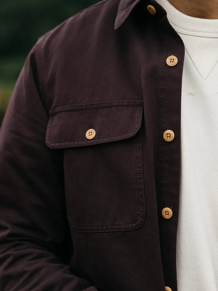 Finisterre Shirts Men Eddystone Shirt Black Cherry