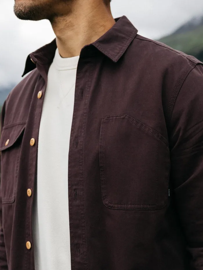 Finisterre Shirts Men Eddystone Shirt Black Cherry