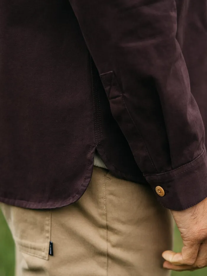 Finisterre Shirts Men Eddystone Shirt Black Cherry