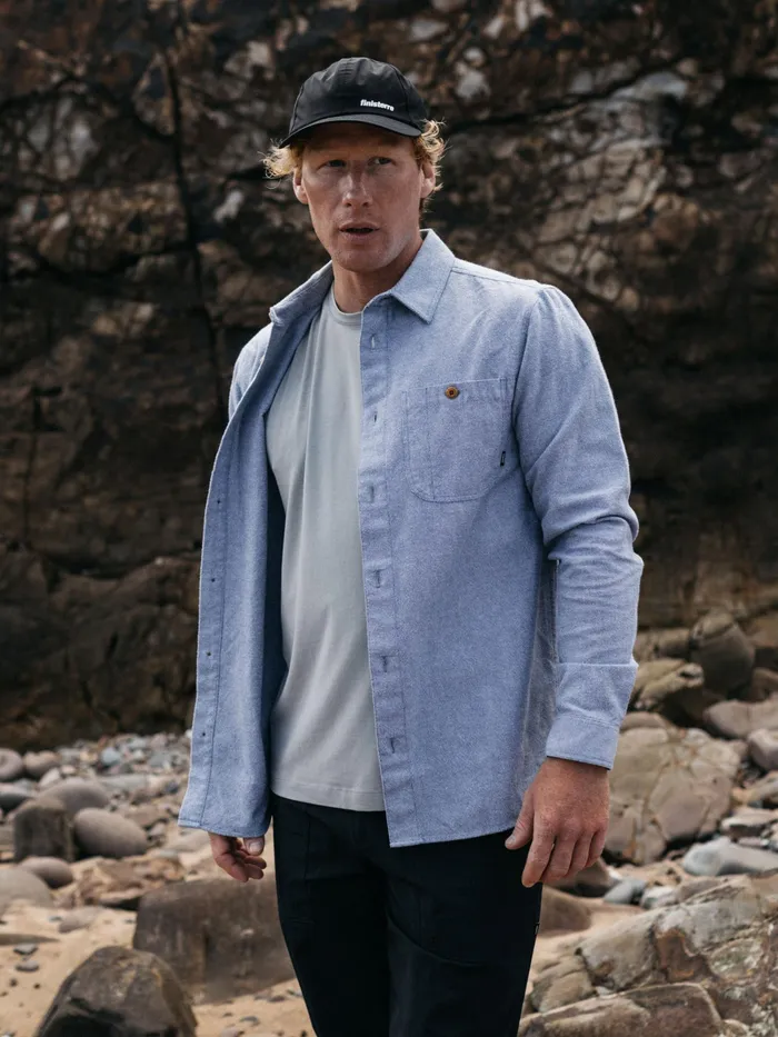 Finisterre Shirts Men Gylly Shirt Indigo Dobby