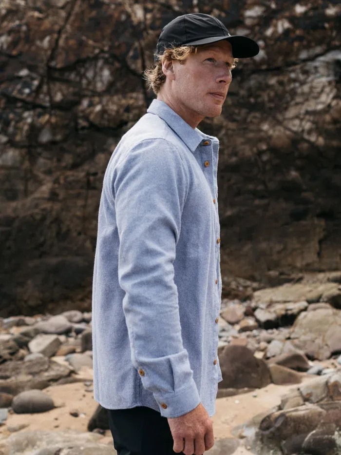 Finisterre Shirts Men Gylly Shirt Indigo Dobby