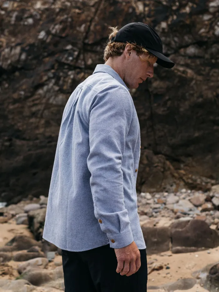 Finisterre Shirts Men Gylly Shirt Indigo Dobby