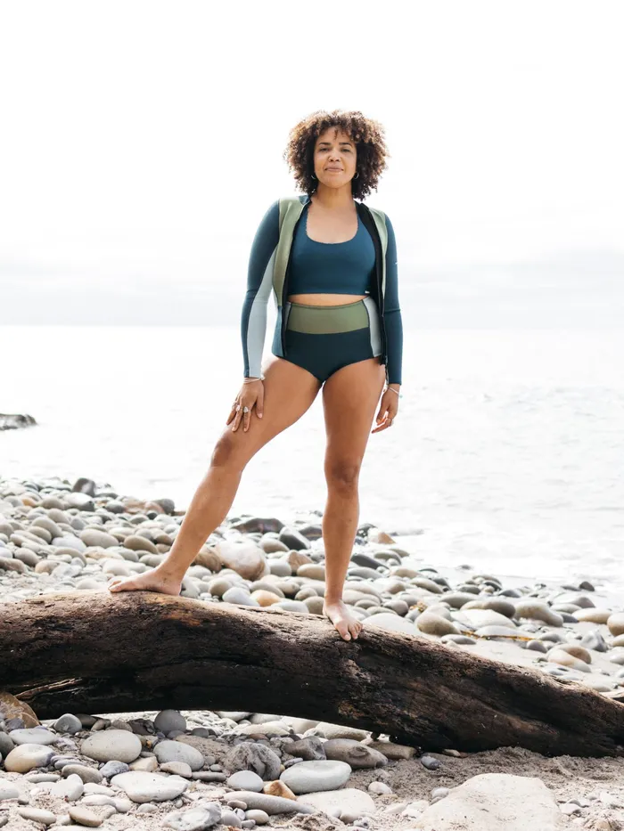 Finisterre Swimwear and Bikinis Women Nieuwland 2mm Yulex Pant Tealkhakiaqua