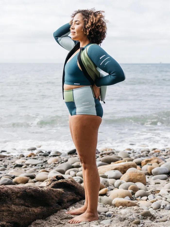 Finisterre Swimwear and Bikinis Women Nieuwland 2mm Yulex Pant Tealkhakiaqua