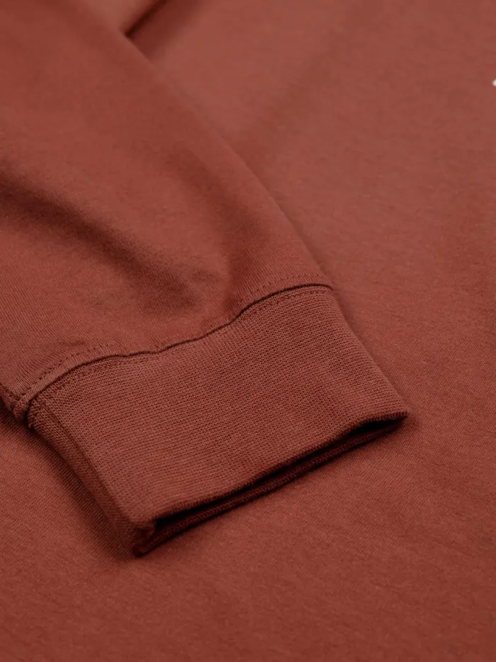 Finisterre TShirts Men Harlyn Logo Long Sleeve TShirt Dark Rosewood