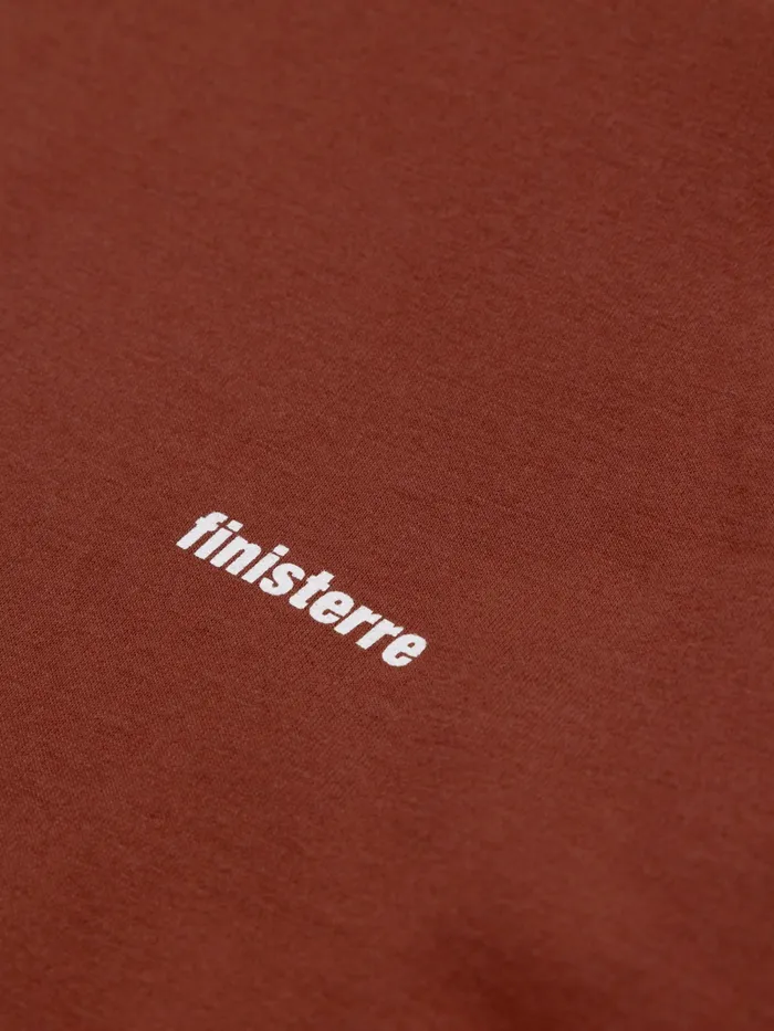Finisterre TShirts Men Harlyn Logo Long Sleeve TShirt Dark Rosewood