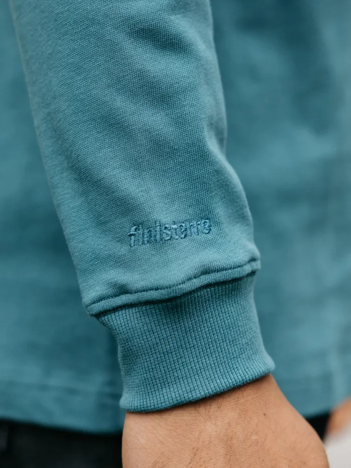 Finisterre TShirts Men Orca Recycled Pocket Long Sleeve TShirt Ocean Storm
