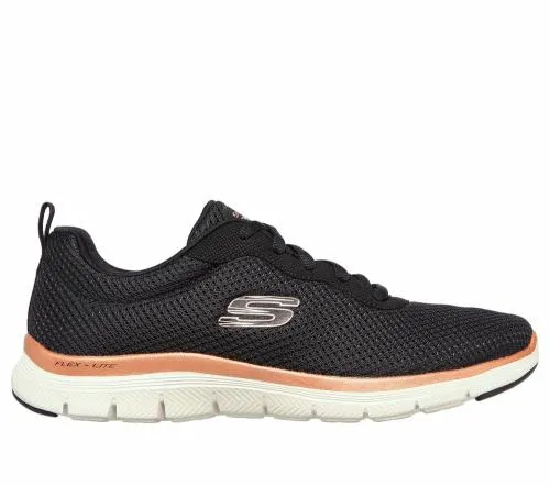 Flex Appeal 40 8211 Brilliant View Black Rose Gold Women SKECHERS Lace Up