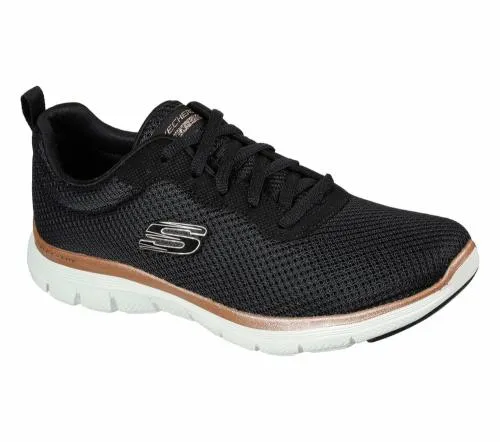 Flex Appeal 40 8211 Brilliant View Black Rose Gold Women SKECHERS Lace Up
