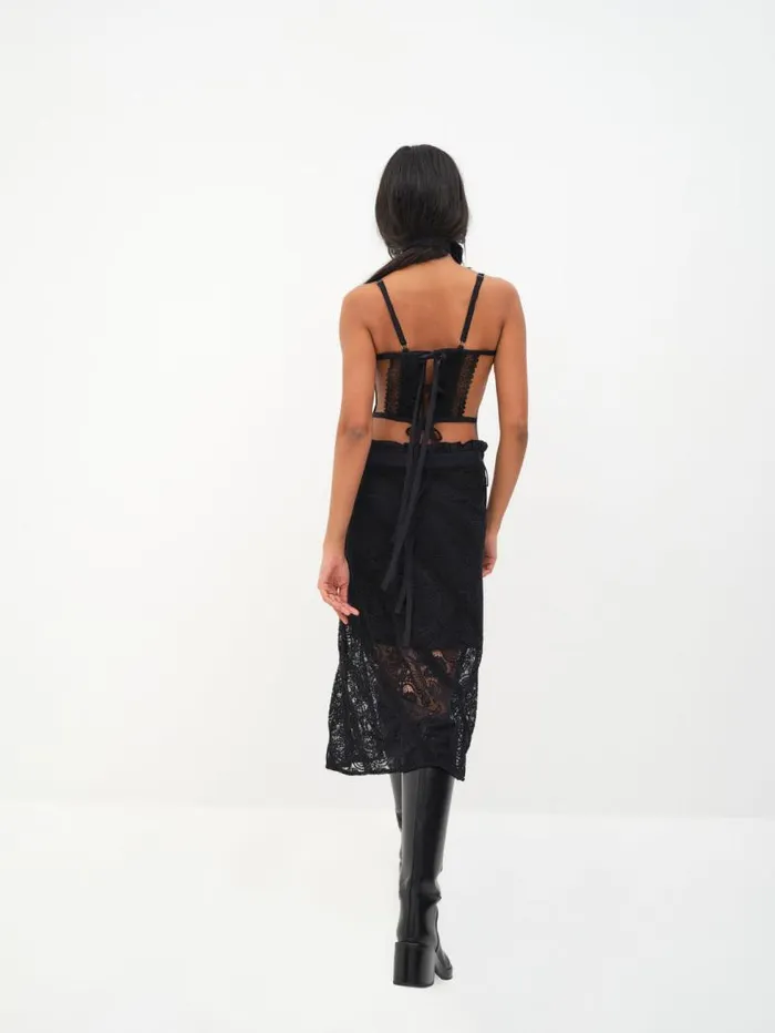 For Love and Lemons Bottoms Danielle Midi Skirt Black 8211 Women For Love and Lemons Bottoms Danielle Midi Skirt Black 8211 Women