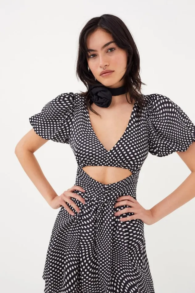 For Love and Lemons Dresses Anya Puff Sleeve Mini Dress Black 8211 Women