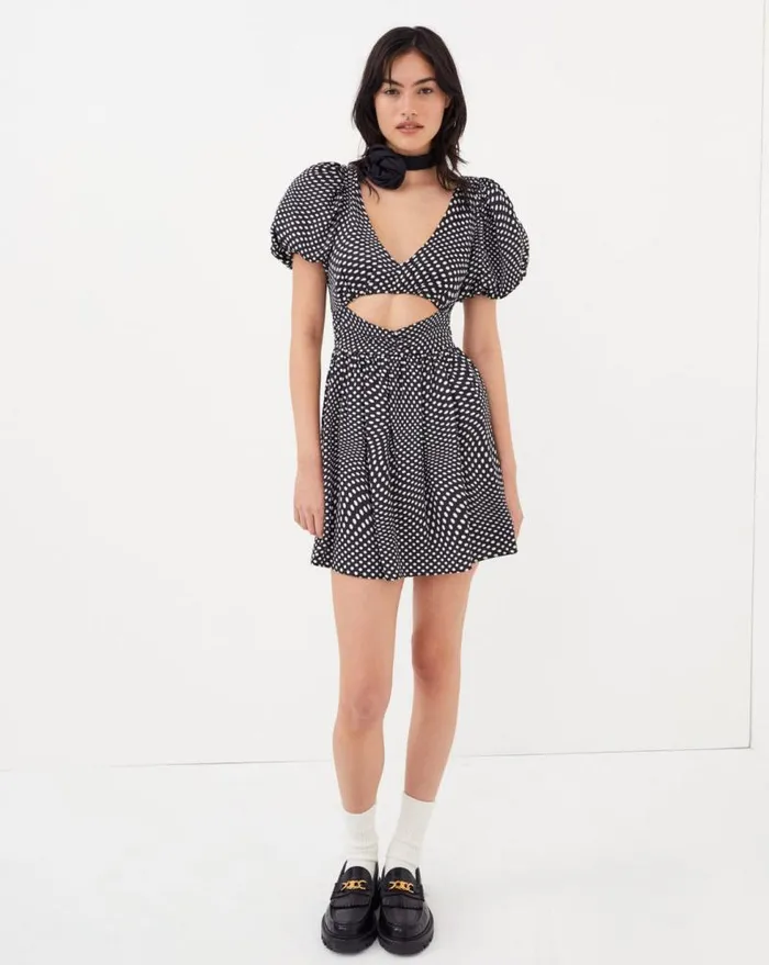 For Love and Lemons Dresses Anya Puff Sleeve Mini Dress Black 8211 Women