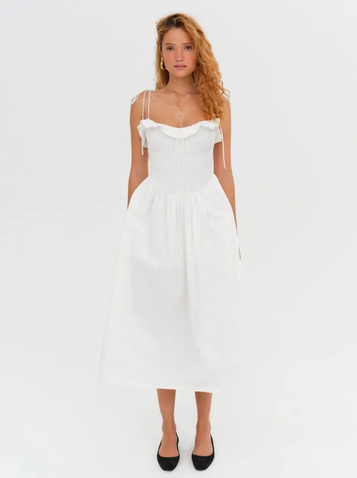For Love and Lemons Dresses Bethany Midi Dress White 8211 Women