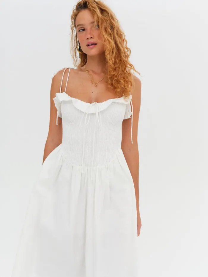For Love and Lemons Dresses Bethany Midi Dress White 8211 Women