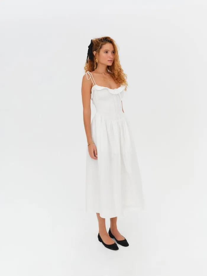 For Love and Lemons Dresses Bethany Midi Dress White 8211 Women