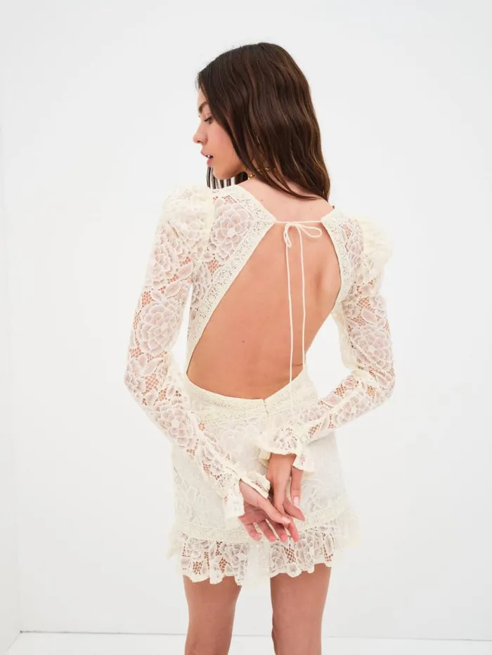 For Love and Lemons Dresses Cleo Mini Dress Ivory 8211 Women