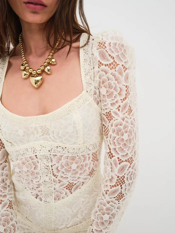 For Love and Lemons Dresses Cleo Mini Dress Ivory 8211 Women