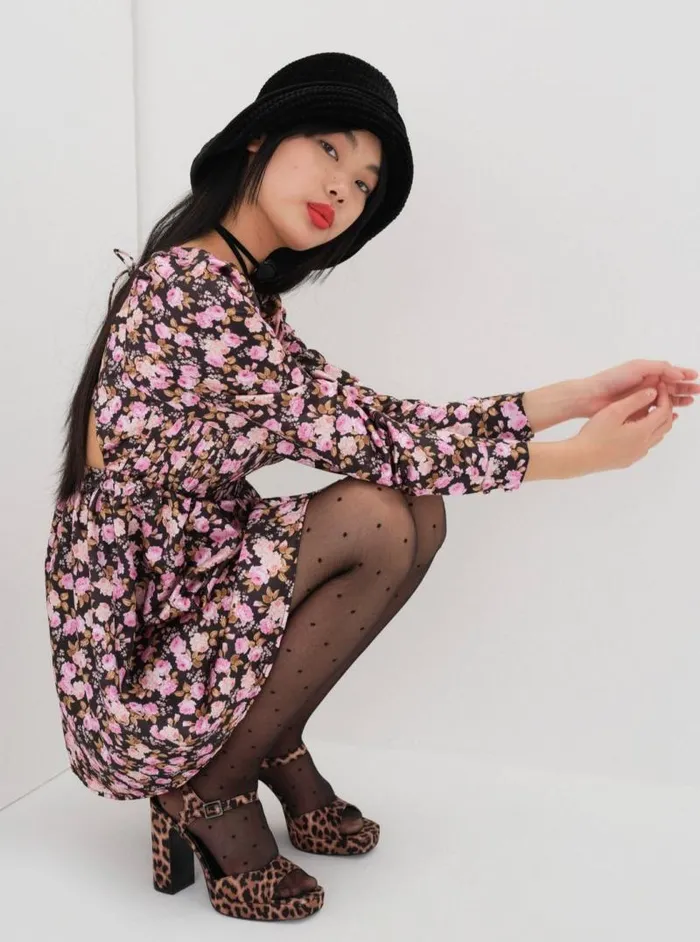 For Love and Lemons Dresses Kate Long Sleeve Mini Dress Black 8211 Women