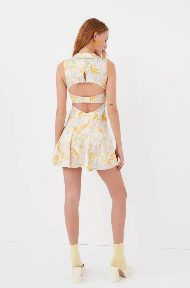 For Love and Lemons Dresses Marcia Mini Dress Yellow 8211 Women