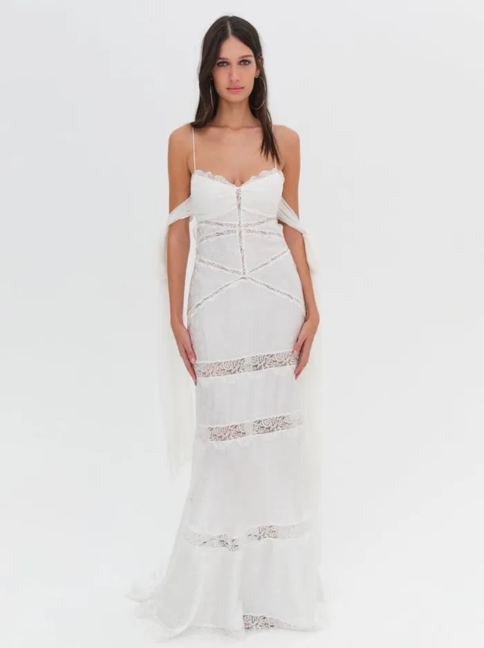 For Love and Lemons Dresses Rita Lace Gown White 8211 Women