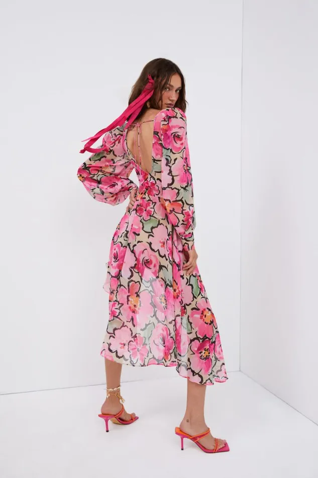 For Love and Lemons Dresses Tiana Midi Dress Pink 8211 Women