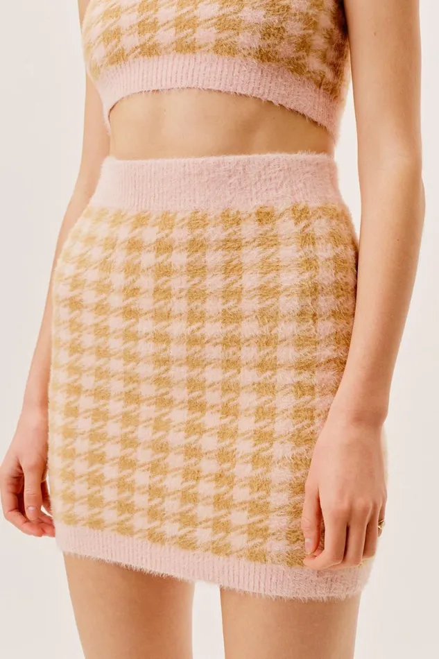 For Love and Lemons Knitwear Cher Mini Skirt Light Pink 8211 Women
