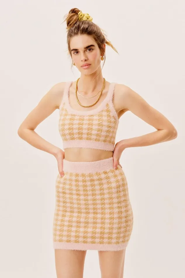 For Love and Lemons Knitwear Cher Mini Skirt Light Pink 8211 Women For Love and Lemons Knitwear Cher Mini Skirt Light Pink 8211 Women