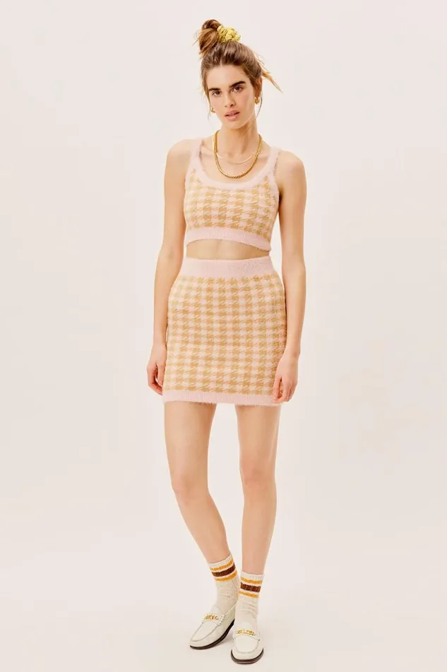 For Love and Lemons Knitwear Cher Mini Skirt Light Pink 8211 Women For Love and Lemons Knitwear Cher Mini Skirt Light Pink 8211 Women