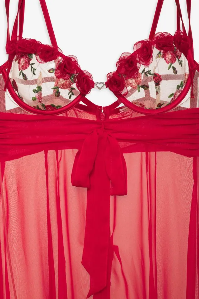 For Love and Lemons Lingerie Anika Midi Slip Dress Red 8211 Women For Love and Lemons Lingerie Anika Midi Slip Dress Red 8211 Women